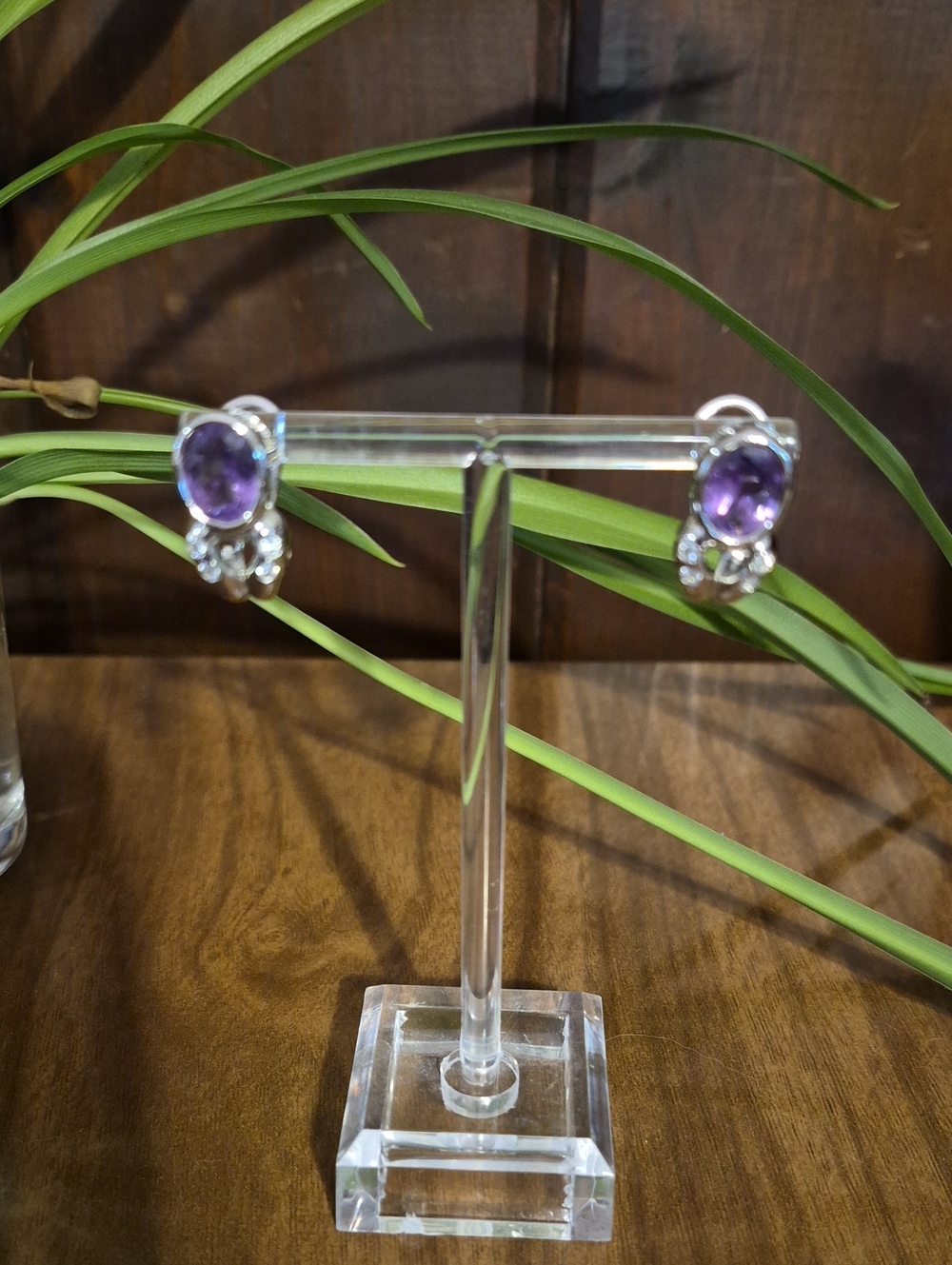 Amethyst Oval Sterling Silver Stud Earrings